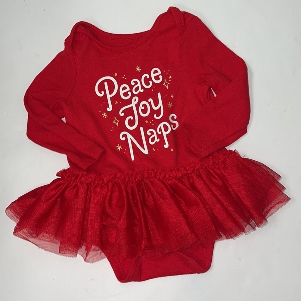 BABY CAT & JACK TARGET BRAND RED CHRISTMAS ONSIE 12 MONTHS